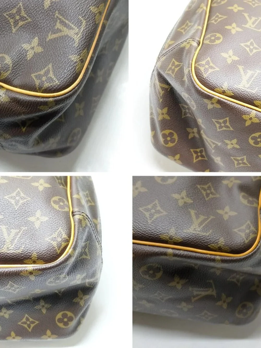 Authentic Louis Vuitton Deauville Monogram Canvas Brown Top Handle Travel Bag
